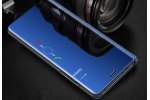 Чехол-книжка MyPads Clear View Cover для Samsung Galaxy A50 SM-A505F (2019) с полупрозрачной пластиковой крышкой с зеркальной поверхностью синий