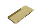 Чехол-книжка MyPads для Samsung Galaxy S8 Plus SM-G955 с дизайном Clear View Cover с полупрозрачной пластиковой крышкой с зеркальной поверхностью золотой