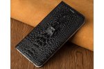 Чехол-книжка MyPads Premium для OnePlus 9RT из натуральной кожи с объёмным 3D рельефом головы кожи крокодила роскошный эксклюзивный черный Только в нашем магазине. Количество ограничено