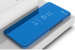 Чехол-книжка MyPads для Samsung Galaxy S8 SM-G9500 с дизайном Clear View Cover с полупрозрачной пластиковой крышкой с зеркальной поверхностью синий