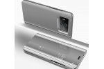 Чехол-книжка MyPads для Samsung Galaxy S8 SM-G9500 с дизайном Clear View Cover с полупрозрачной пластиковой крышкой с зеркальной поверхностью серебристый