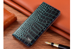 Чехол-книжка MyPads Premium Croco di lusso для Tecno Spark 7P из импортной, натуральной кожи теленка, с фактурной прошивкой рельефа кожи крокодила, экзотический синий