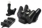 Фирменное USB 2 в 1 зарядное устройство для джойстика/геймпада Dualshock 3 PS3/ Move 3 на два контроллера + гарантия