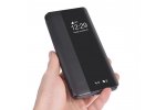 Фирменный чехол-книжка для Huawei P20 Lite / Nova 3e черный с окошком для входящих вызовов и свайпом водоотталкивающий