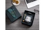 Подарочная керамическая чашка с крышкой грани мрамора MyPads MYP03 красивый необычный подарок любимой девушке парню мужу жене маме дочке сестре подруге преподавателю коллеге руководителю на День рождение на 16 17 18 19 20 лет Новый год юбилей новоселье   