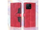 Противоударный чехол-книжка для Xiaomi Poco X6 Pro 5G MyPads (красный+коричневый)