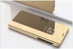 Чехол-книжка MyPads для Samsung Galaxy A51 SM-A515F (2020) с дизайном Clear View Cover с полупрозрачной пластиковой крышкой с зеркальной поверхностью золотой